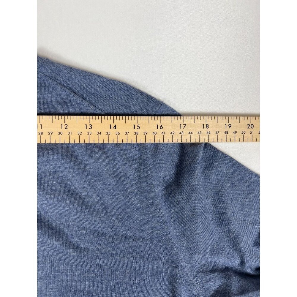 Brooks Brothers Men M Blue Supima Cotton V-Neck Sweater Quiet Luxury - Picture 7 of 8